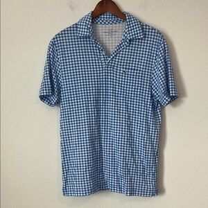 VINEYARD VINES Blue & White Gingham Plaid Classic Fit Polo